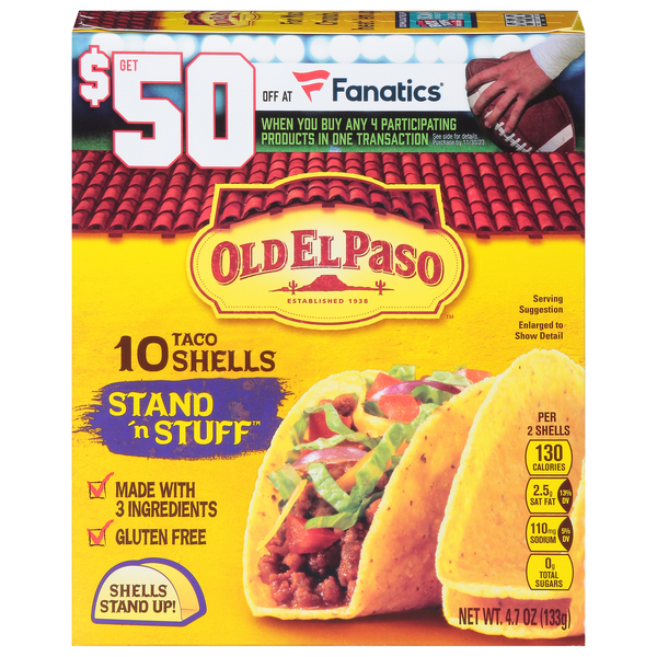 Save on Old El Paso Stand 'N Stuff Gluten Free Taco Shells 10 ct