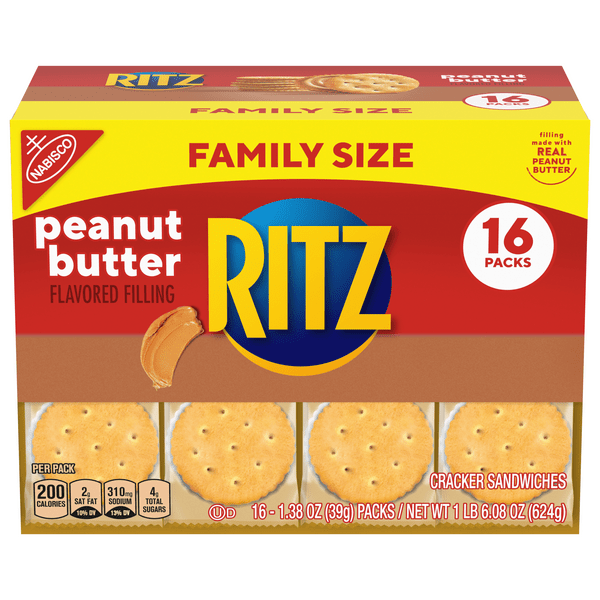 Save on Nabisco Ritz Cracker Sandwiches with Peanut Butter 16 ct