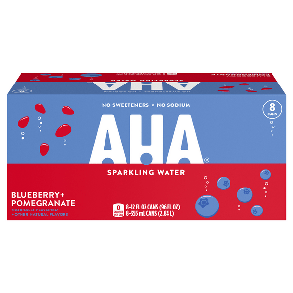 Save on AHA Blueberry + Pomegranate Sparkling Water 8 pk Order Online