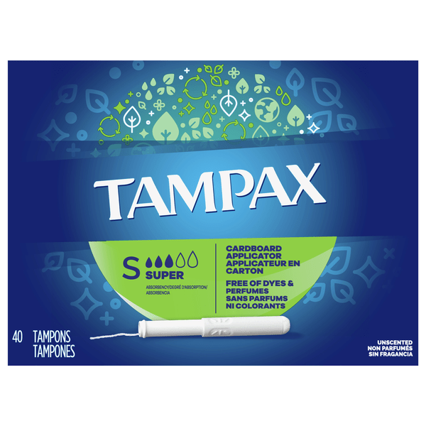 Save on Tampax Unscented Super Cardboard Applicator Tampons Order