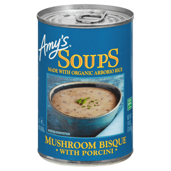 Save on Amy's Soup Mushroom Bisque with Porcini Organic Gluten Free
