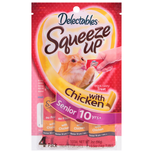 Save on Delectables Squeeze Up Treats with Chicken for Cats 4 ct