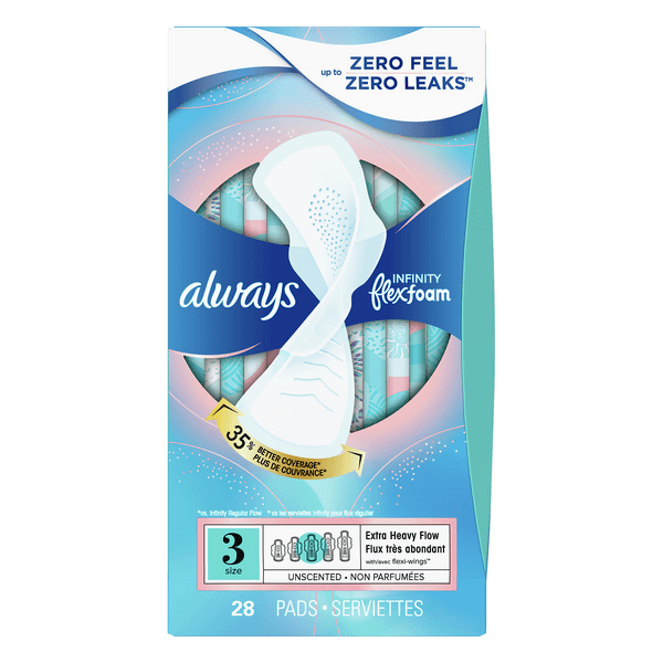 Save on Always Infinity Flex Foam Extra Heavy Flow Pads Unscented Size