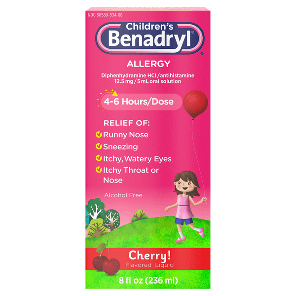 Save on Benadryl Children's Allergy Relief Antihistamine Cherry Flavor