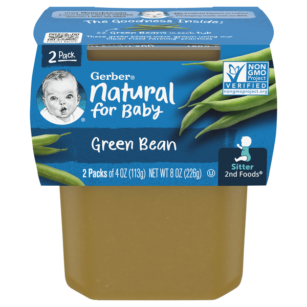 Save on Gerber Natural Stage 2 Baby Food Green Beans 2 ct Order Online Delivery Giant