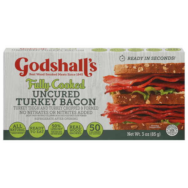 Save on Godshall's Uncured Turkey Bacon Fully Cooked Order Online