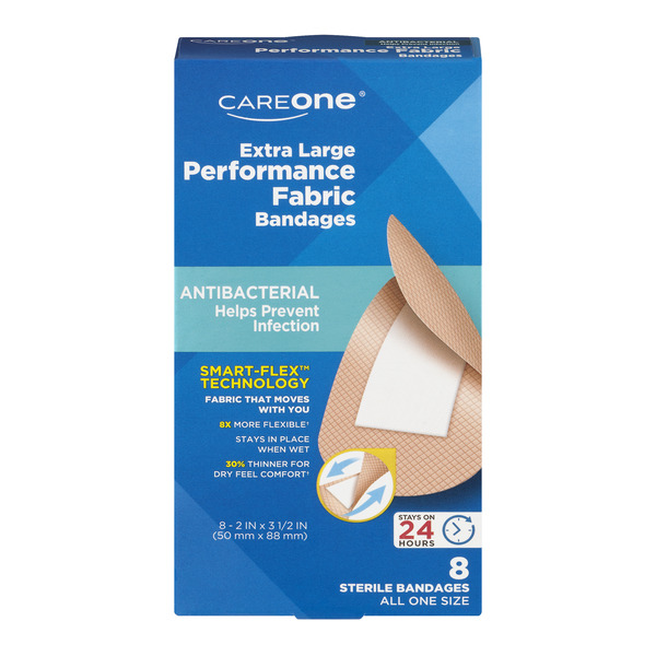 Save on CareOne Extra Large Performance Fabric Bandages Antibacterial Order Online Delivery Giant