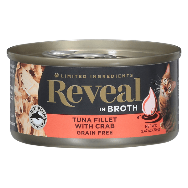Save on Reveal Wet Cat Food Tuna Fillet with Crab in Broth Grain Free