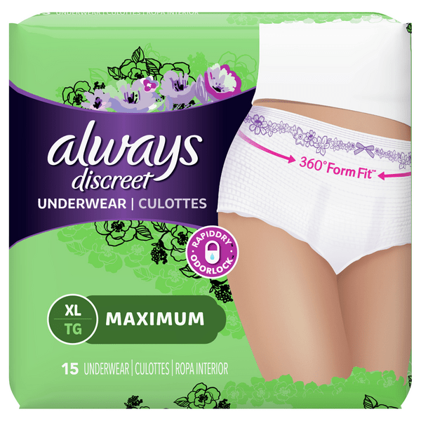 Save on Always Women's Discreet Incontinence Underwear Maximum XL Order Online Delivery MARTIN'S