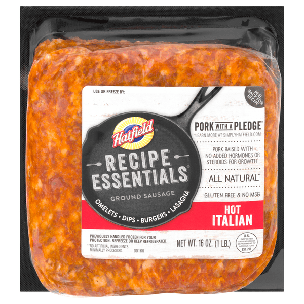 Save on Hatfield Recipe Essentials Ground Sausage Hot Italian Gluten Free Fresh Order Online
