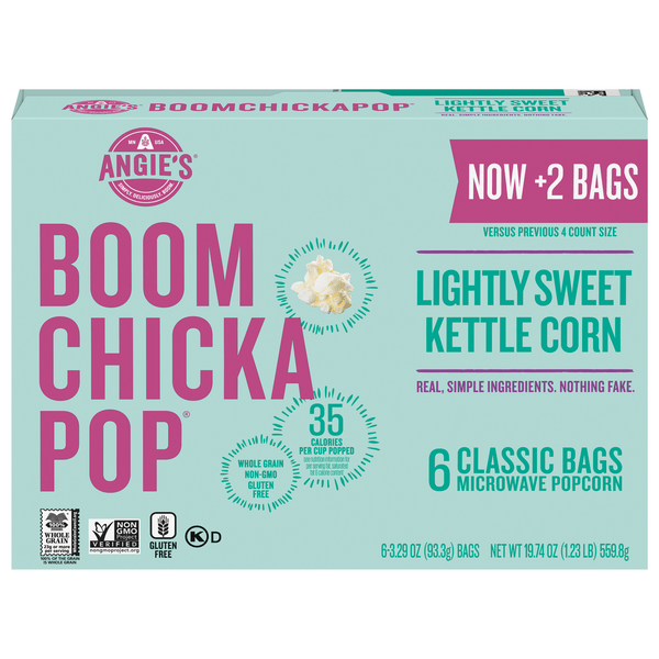 Save on Angie's BOOMCHICKAPOP Microwave Kettle Corn Popcorn Lightly