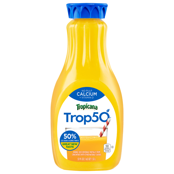 Save on Tropicana Trop50 Orange Juice Beverage 50 Less Sugar No Pulp