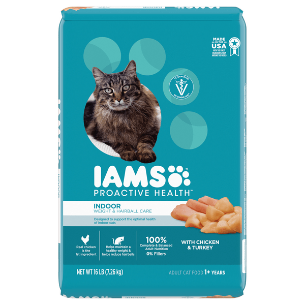 Save on IAMS Proactive Health Indoor Weight & Hairball Chicken Turkey
