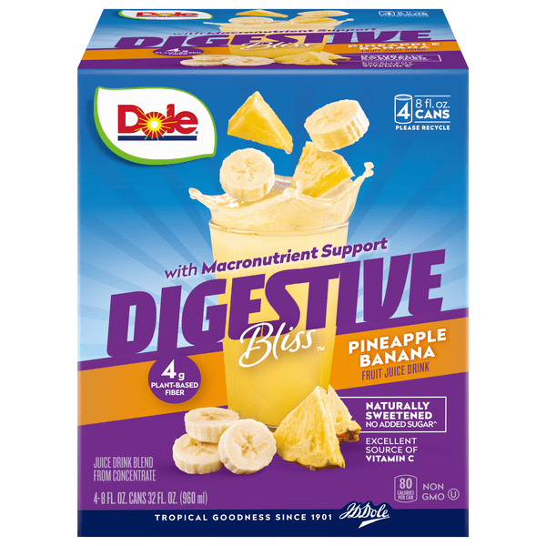Save on Dole Digestive Bliss Pineapple Banana Fruit Juice Drink 4 pk