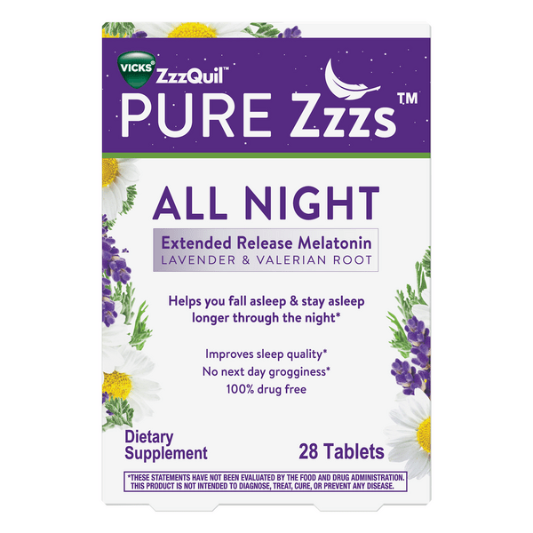 Save on Vicks ZzzQuil Pure Zzzs All Night Extended Release Melatonin