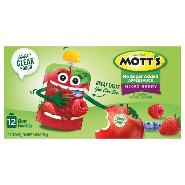 Save on Mott's Applesauce Pouches Mixed Berry No Sugar Added 12 ct
