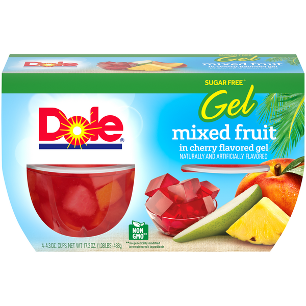 Save on Dole Fruit Cups Mixed Fruit in Sugar Free Cherry Gel 4 ct Order Online Delivery MARTIN'S