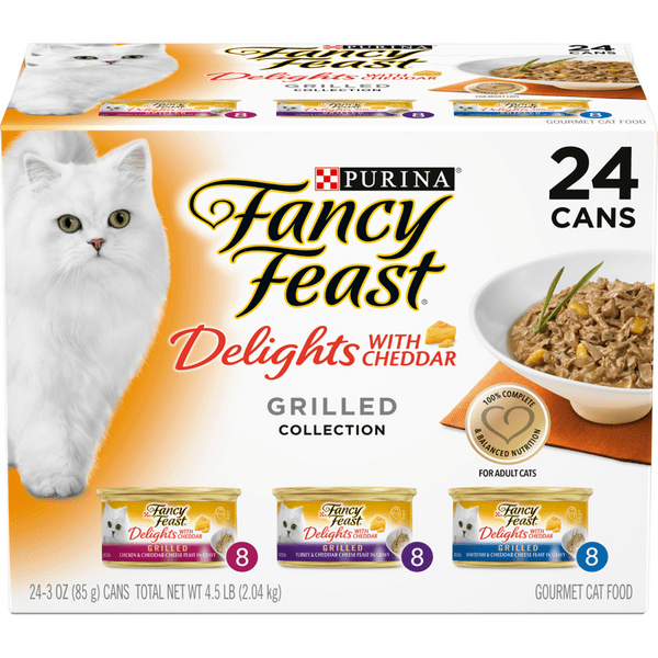 Save on Fancy Feast Delight with Cheddar Grilled Wet Cat Food Variety