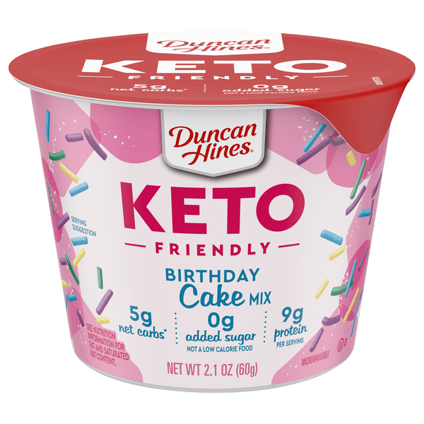 Save on Duncan Hines Keto Friendly Birthday Cake Mix Microwavable Order