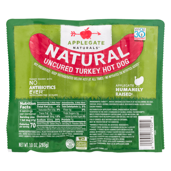 Save on Applegate Naturals Uncured Turkey Hot Dog 6 ct Order Online