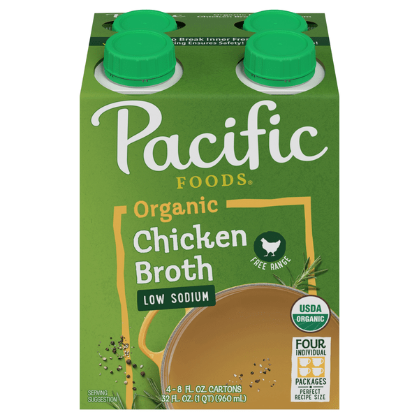 Save on Pacific Foods Chicken Broth Free Range Low Sodium Organic 4
