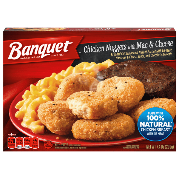 Save on Banquet Chicken Nugget Meal with Mac & Cheese Order Online