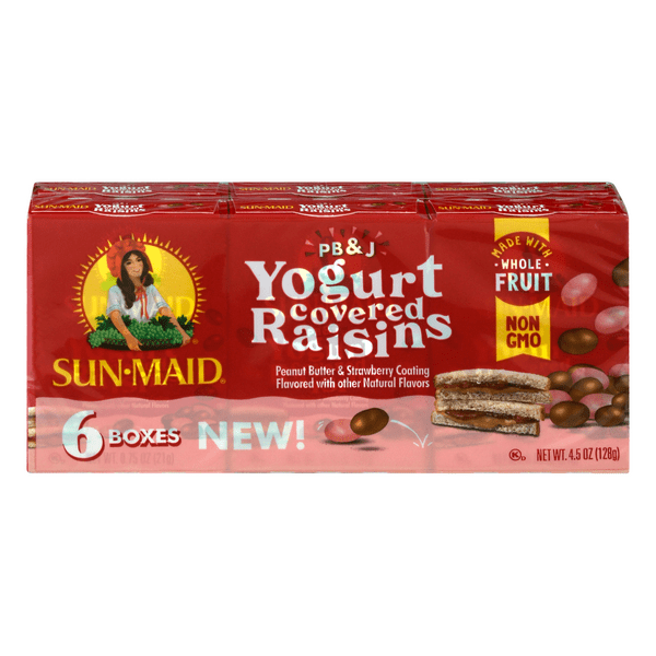 Save on Sun Maid Yogurt Covered Raisins Peanut Butter & Strawberry
