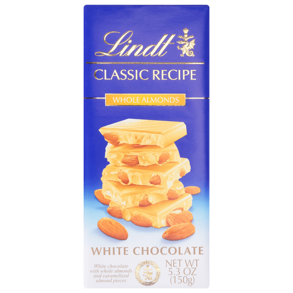 Save on Lindt Classic Recipe White Chocolate Candy Bar Whole Almonds