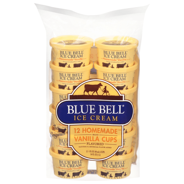 Save on Blue Bell Ice Cream Cups Homemade Vanilla Flavored 12 ct