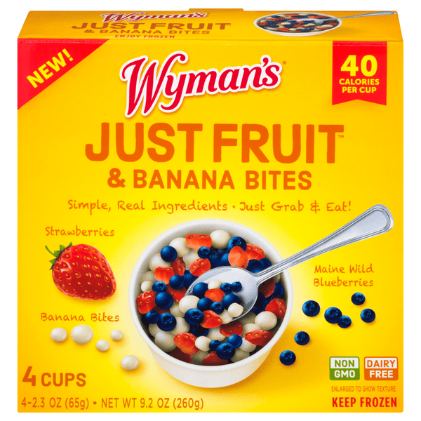 Save on Wyman's Just Fruit & Banana Bites Wild Blueberries/Strawberries