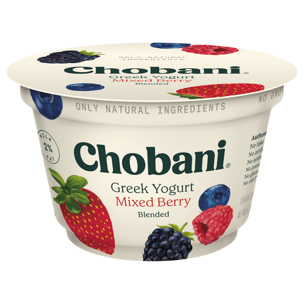Save on Chobani Greek Yogurt Mixed Berry Blended 2 Milk Fat Order