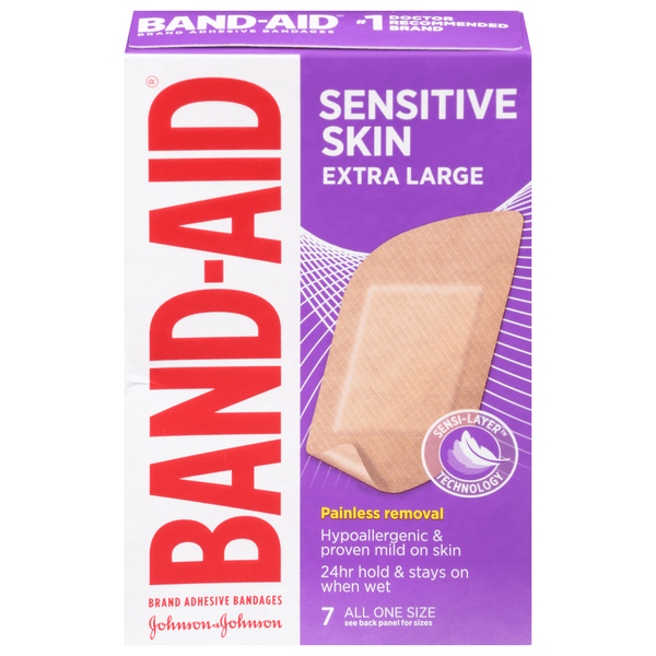 Save on BandAid Sensitive Skin Adhesive Bandages Extra Large Order