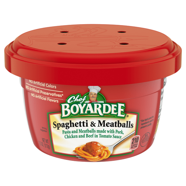 Save on Chef Boyardee Spaghetti & Meatballs in Tomato Sauce Microwave