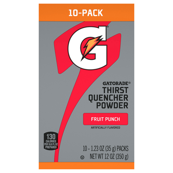 Save on Gatorade Thirst Quencher Powder Packs Fruit Punch 10 ct Order
