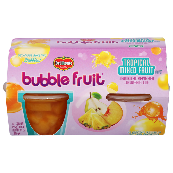 Save on Del Monte Bubble Fruit Cups Tropical Mixed Fruit 4 ct Order
