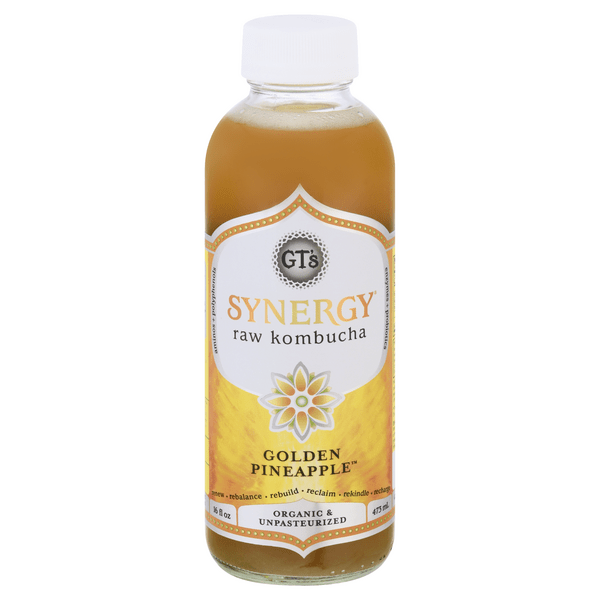 Save on GT's Synergy Raw Kombucha Gold Pineapple Organic Order Online