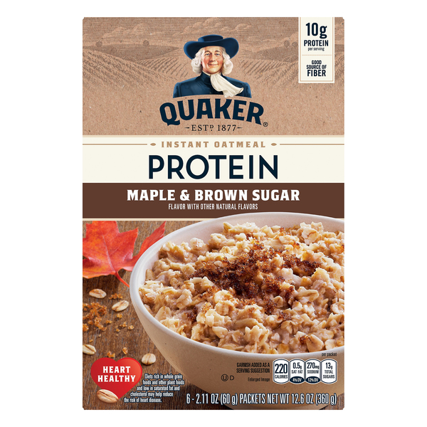 Save on Quaker Protein Instant Oatmeal Maple Brown Sugar 6 ct Order