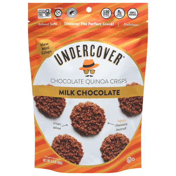 Save on Undercover Chocolate Quinoa Crisps Mini Milk Chocolate Order