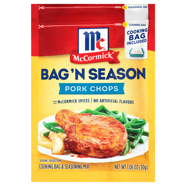 Save on McCormick Bag 'n Season Pork Chops Cooking Bag & Seasoning Mix Packet Order Online