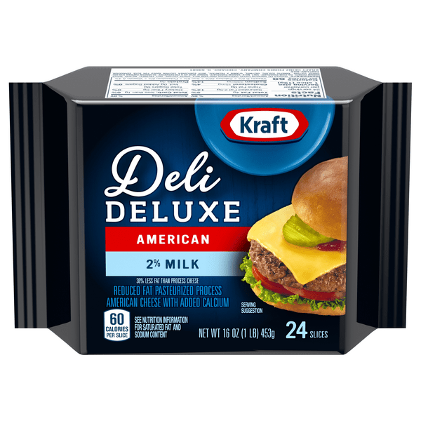 Save on Kraft Deli Deluxe American Cheese 2 Milk Reduced Fat Slices 24 ct Order Online
