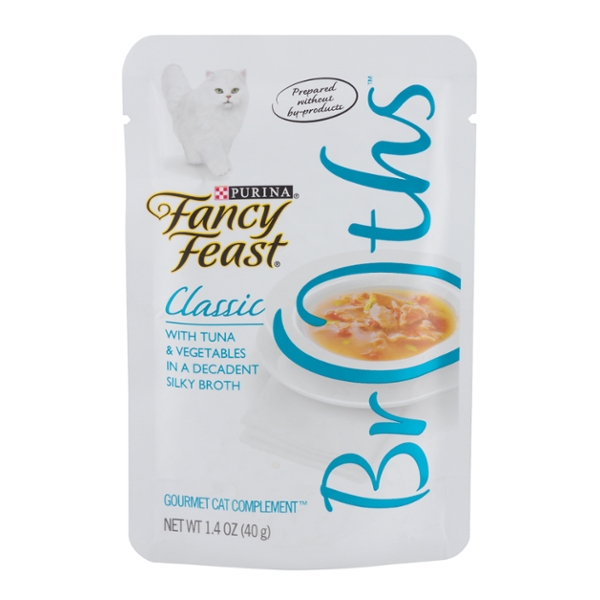 Save on Fancy Feast Broths Cat Complement Classic with Tuna
