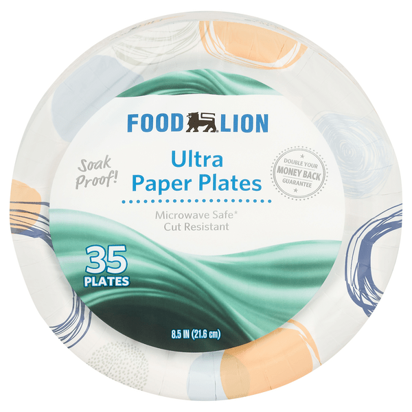 Save on Food Lion Ultra Paper Plates Cut Resistant Soak Proof 8.5 Inch
