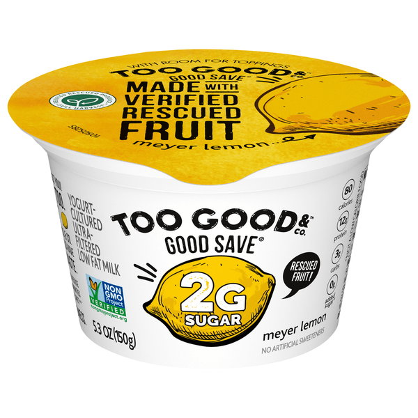 Save on Two Good Low Sugar Low Fat Meyer Lemon Greek Yogurt Cup Order Online Delivery GIANT