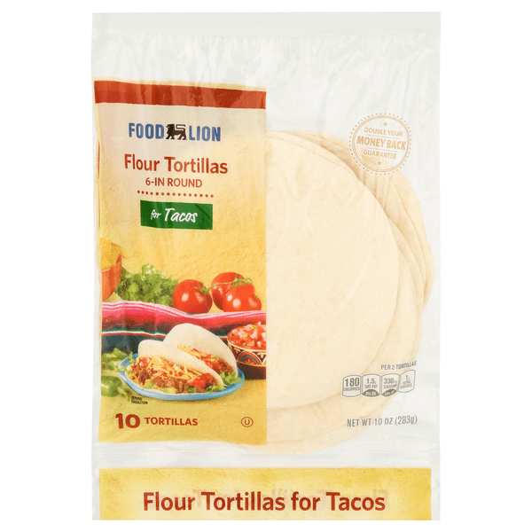Save on Food Lion Tortillas Flour Taco Size 6 Inch 10 ct Order Online