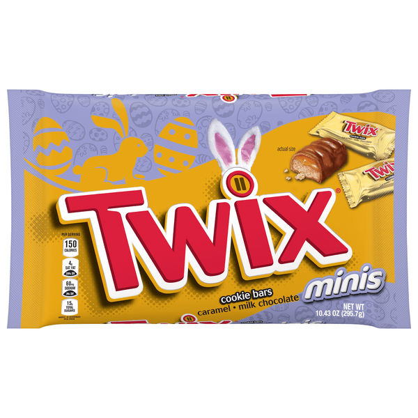 Save on Twix Minis Caramel & Milk Chocolate Cookie Bars Easter Candy