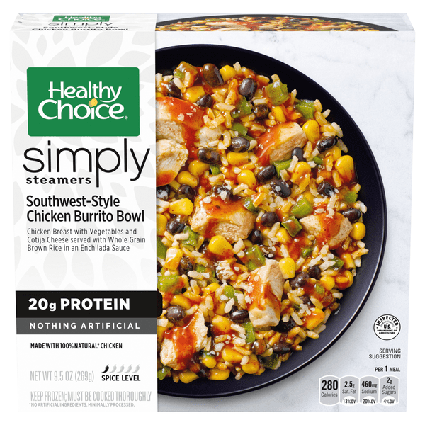 Save on Healthy Choice Simply Steamers Southwest Chicken Burrito Bowl
