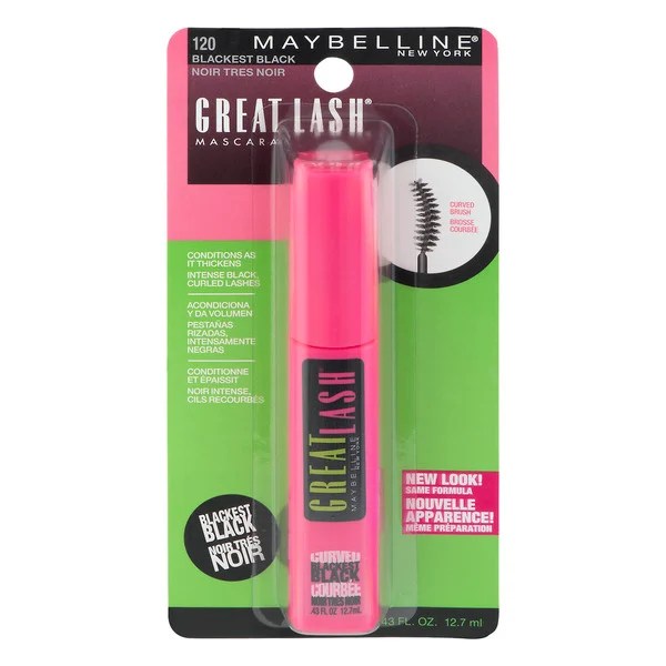 Save on Maybelline Great Lash Mascara Curved Brush Washable Blackest