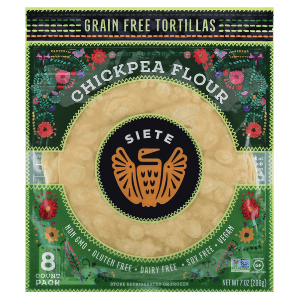 Save on Siete Tortillas Chickpea Flour Soft Taco Size Grain Free 8 ct