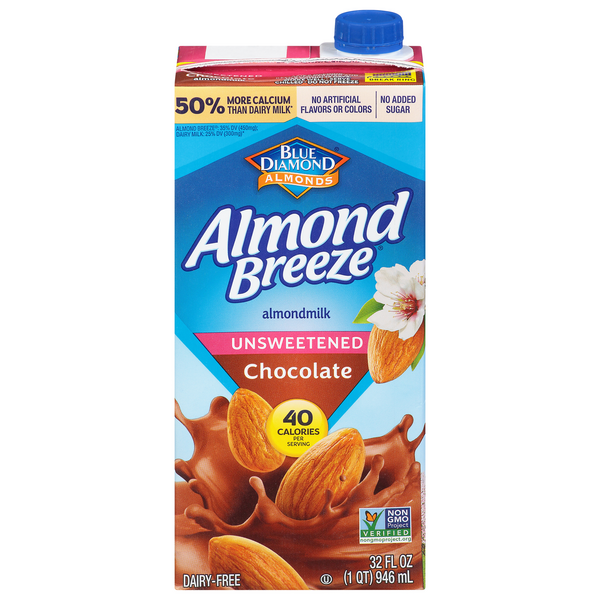 Save on Almond Breeze Chocolate Almond Milk Unsweetened NonRefrig