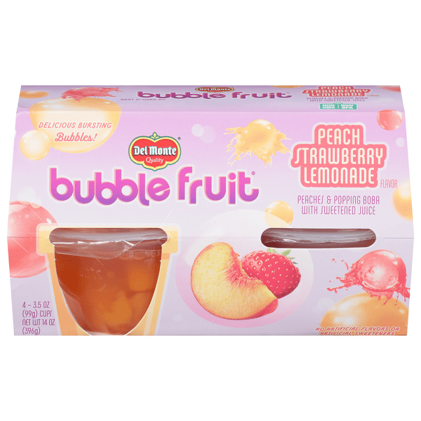 Save on Del Monte Bubble Fruit Cups Peach Strawberry Lemonade 4 ct
